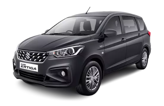 Mobil Suzuki All New Ertiga warna abu-abu gelap dari Suzuki Indomobil Batam di area Batam Centre, Kota Batam.