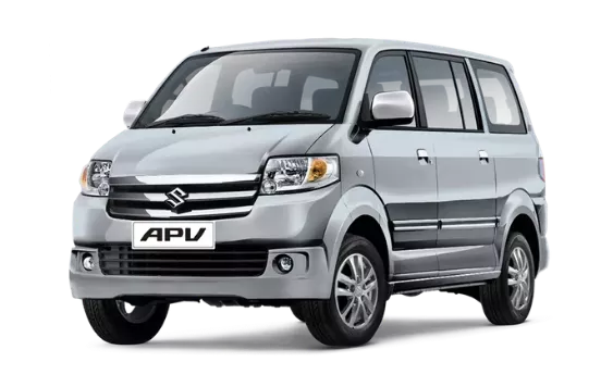 Mobil Suzuki APV Arena berwarna silver metalik dari Suzuki Indomobil Batam untuk wilayah Batam Centre.