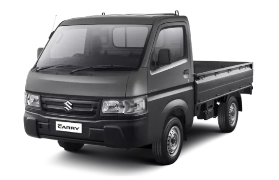 Mobil Suzuki New Carry Pick Up abu-abu dari Suzuki Indomobil Batam siap melayani kebutuhan logistik usaha di kawasan Batam Centre, Kota Batam.