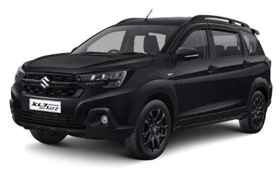 Mobil SUV Suzuki XL7 Alpha Kuro berwarna hitam elegan di Suzuki Indomobil Batam Centre, Kota Batam.